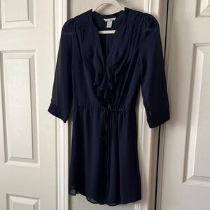H&M Navy Ruffle Dress